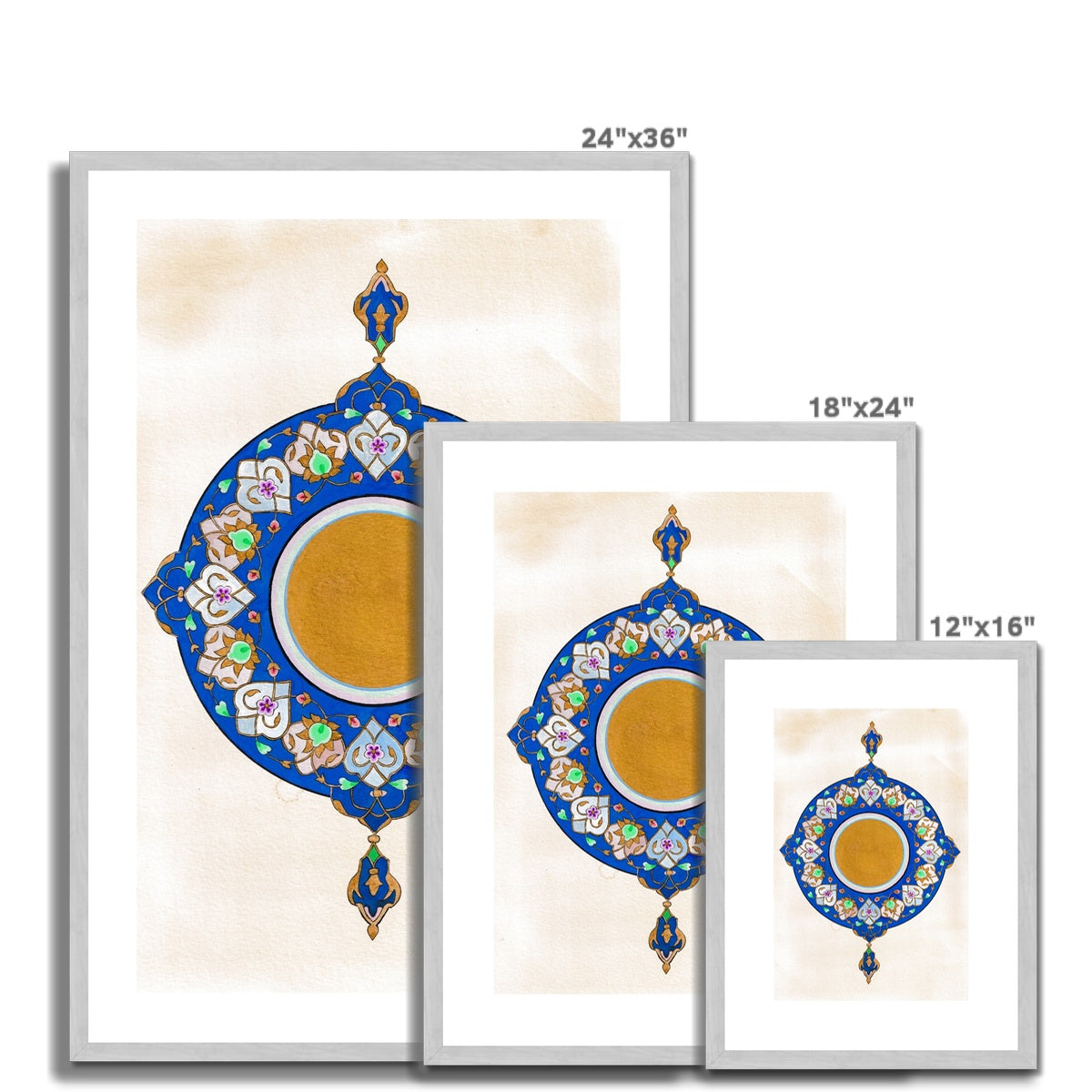 Ultramarine Shamsa | Emily Washington Antique Framed & Mounted Print