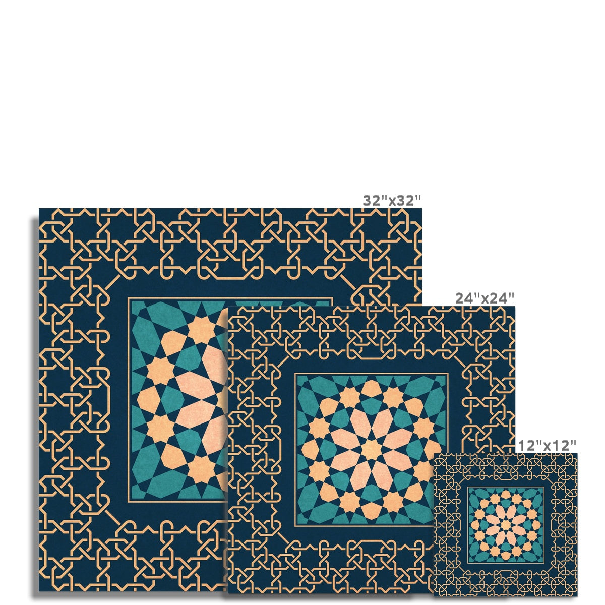Blue and Gold Classic Zellige Art Print | Islam Farid