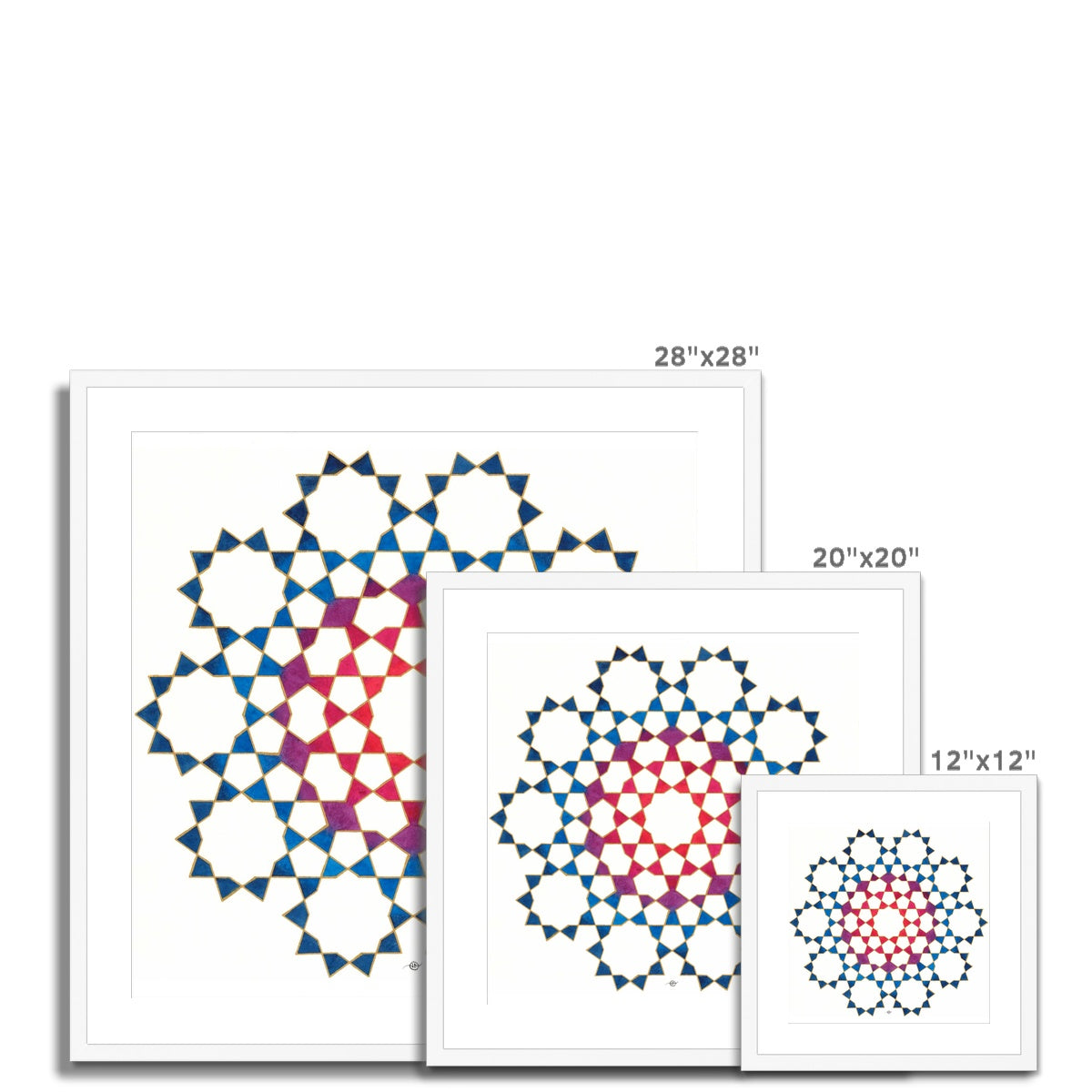 Tenfold from Blue to Red Framed Print | Lieve Oudejans