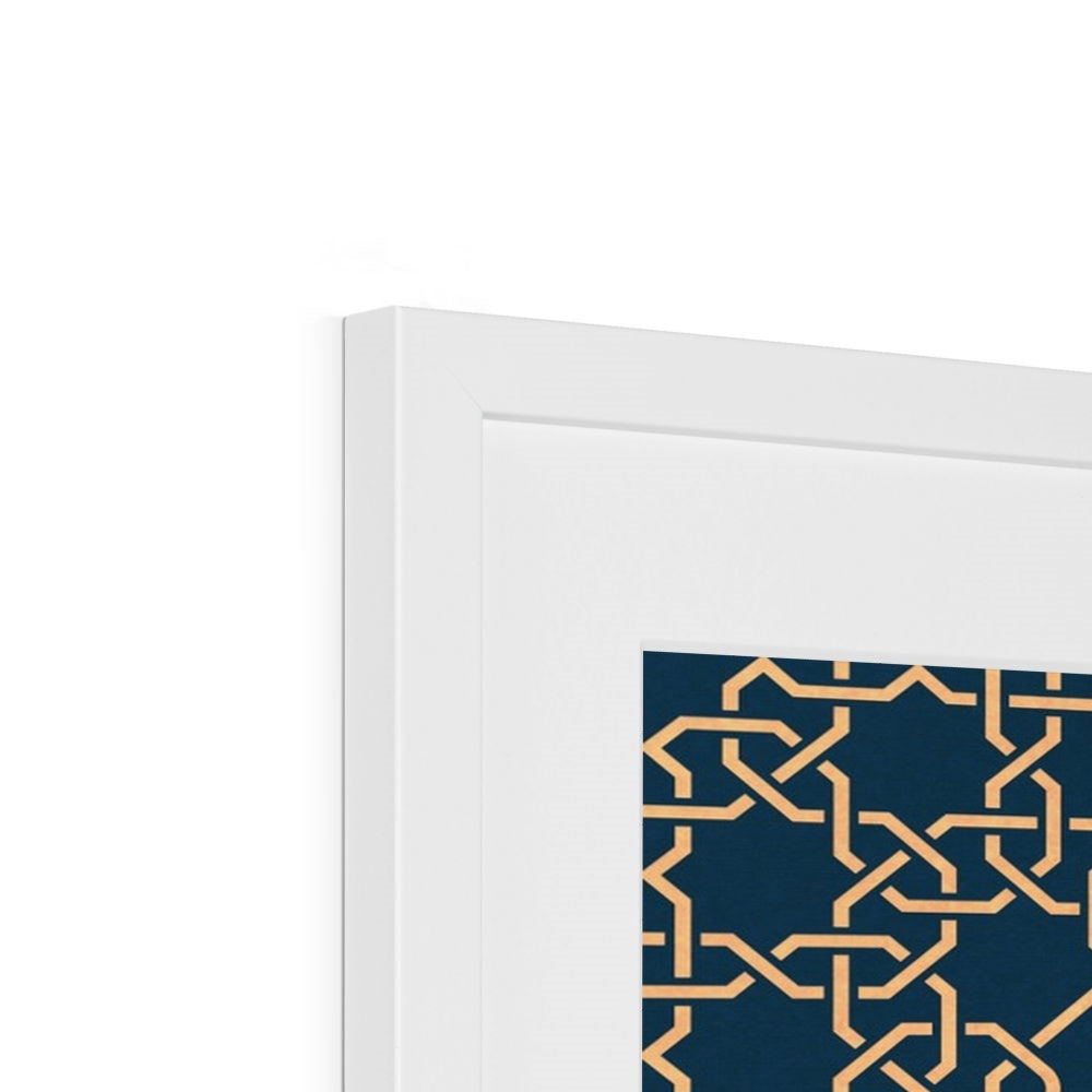 Blue and Gold Classic Zellige Framed Print | Islam Farid