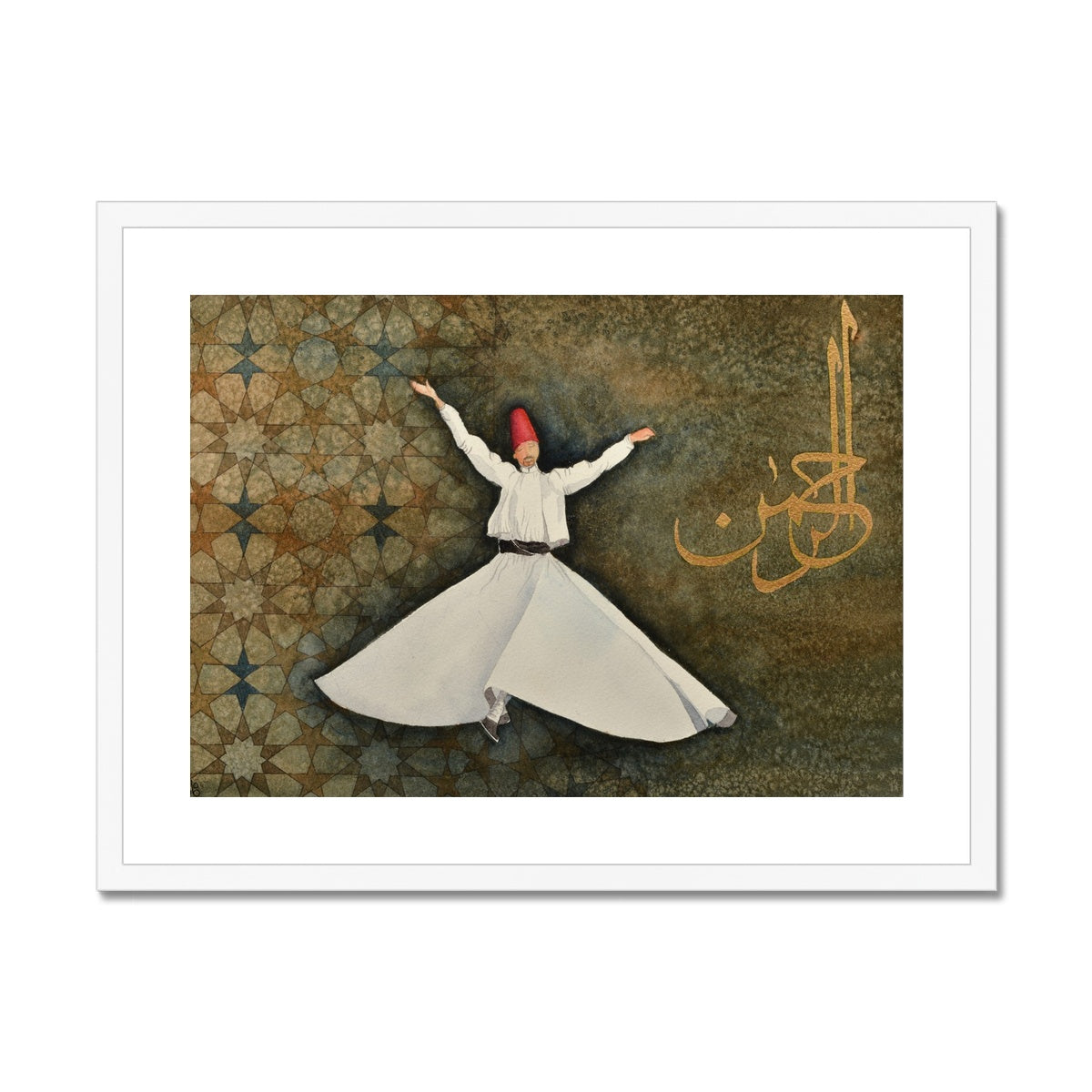 Dervish Geometry Framed Print | Fatimah Agha