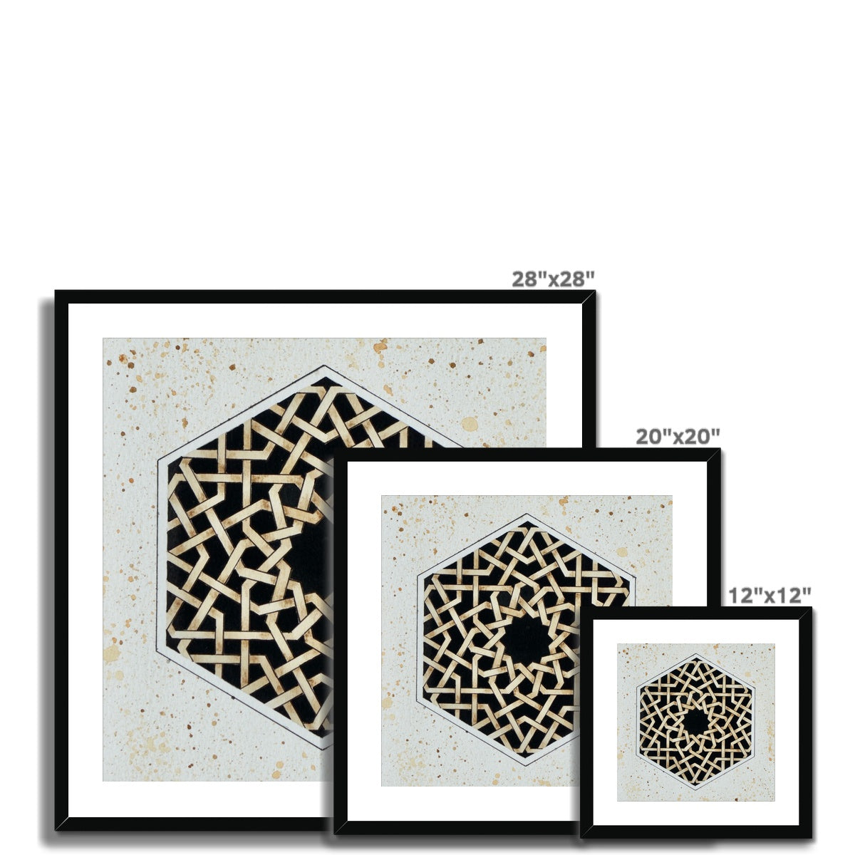 Black Hexagon Framed Print | Marido Coulon