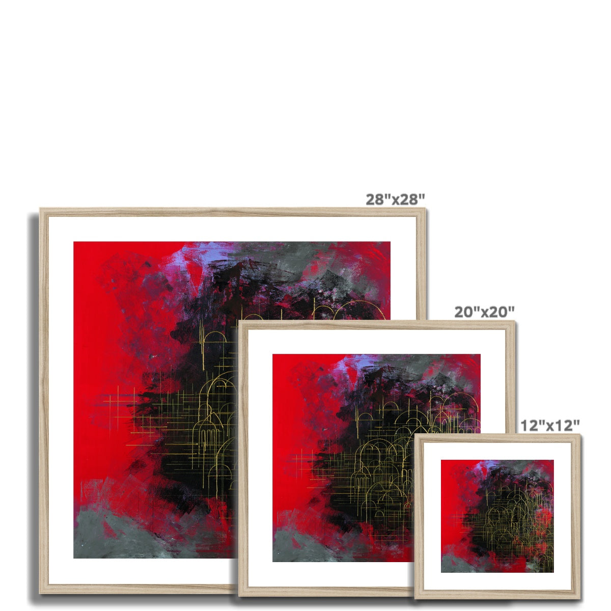 Domes on Red Framed Print | Siddiqa Juma