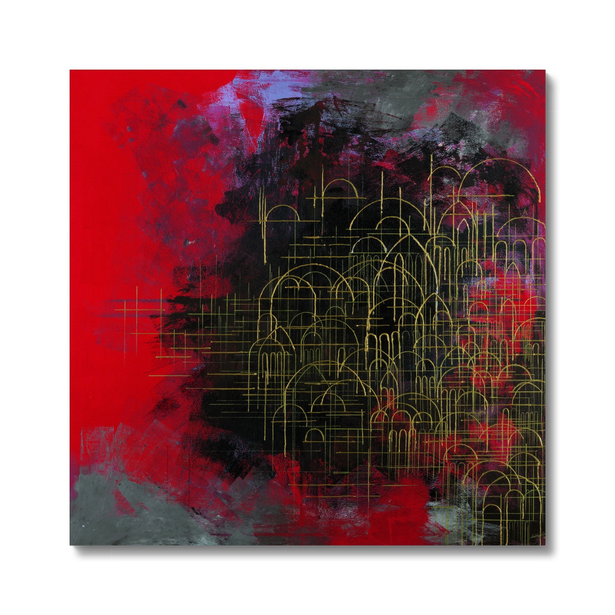 Domes on Red Canvas | Siddiqa Juma