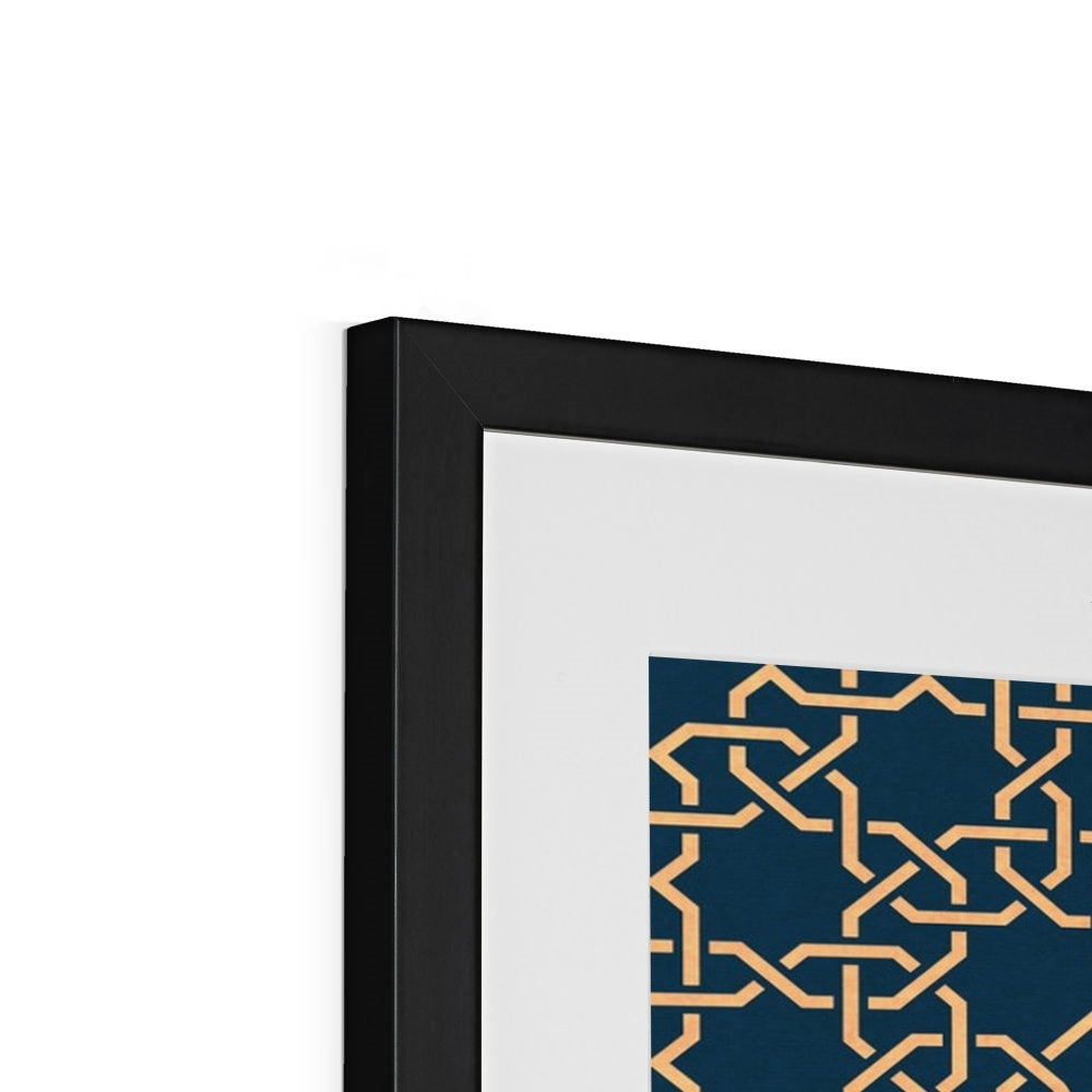 Blue and Gold Classic Zellige Framed Print | Islam Farid