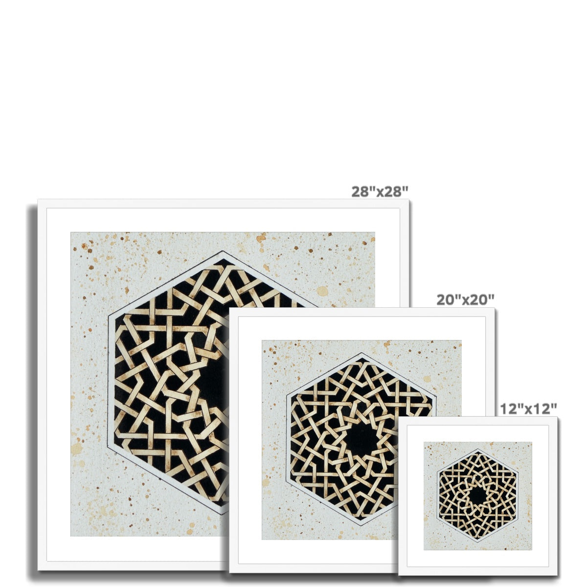 Black Hexagon Framed Print | Marido Coulon