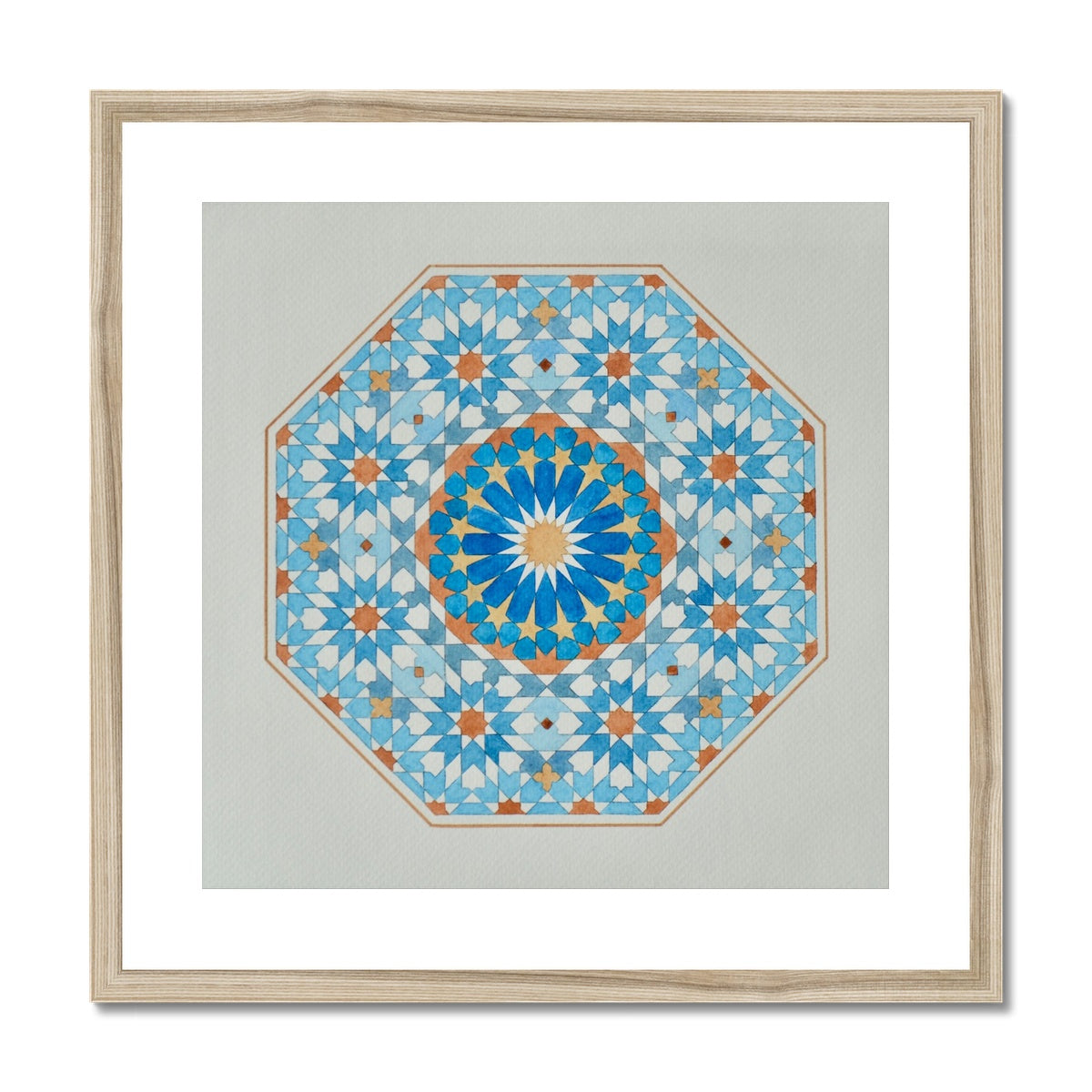 Blue Octagon Framed Print | Marido Coulon