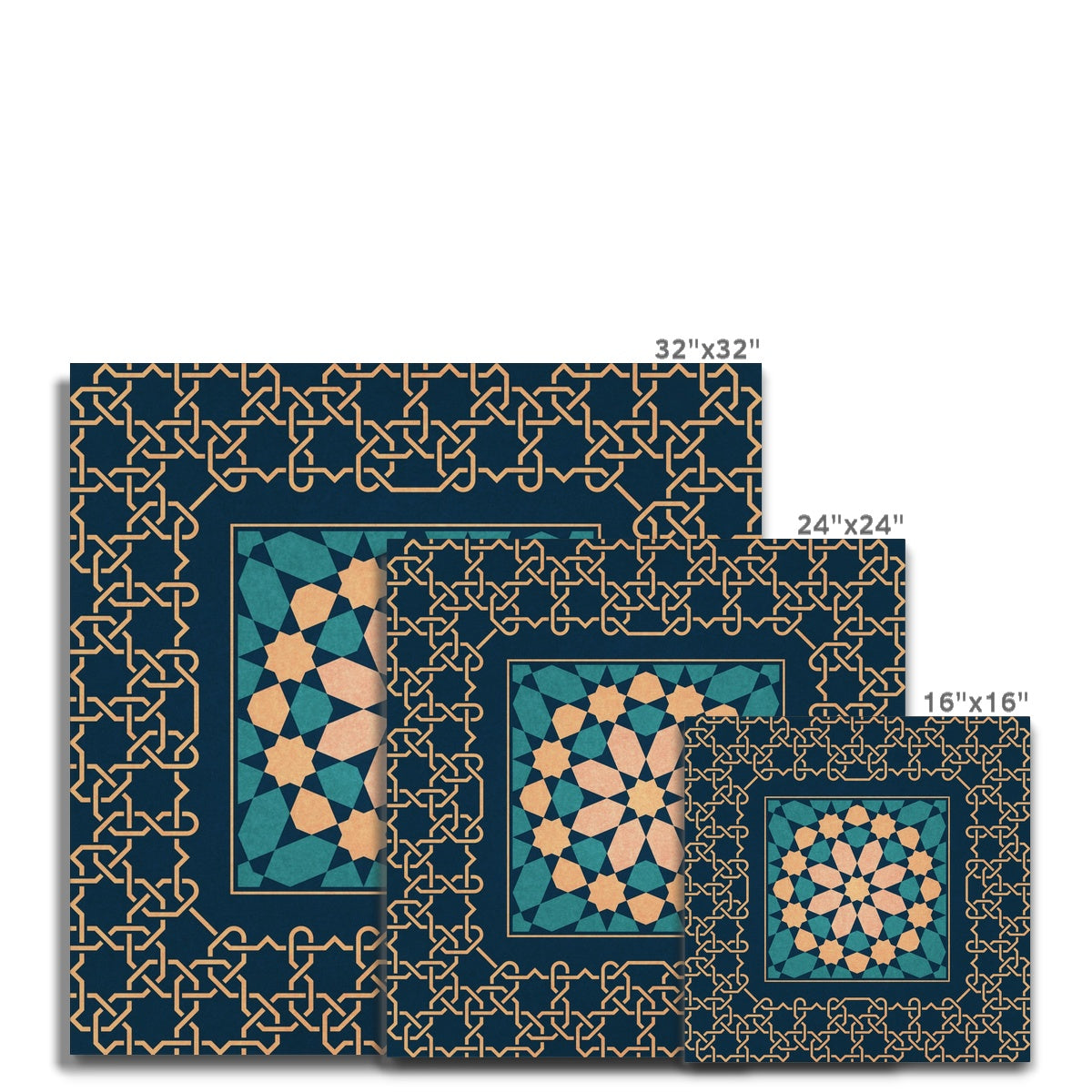Blue and Gold Classic Zellige Canvas | Islam Farid