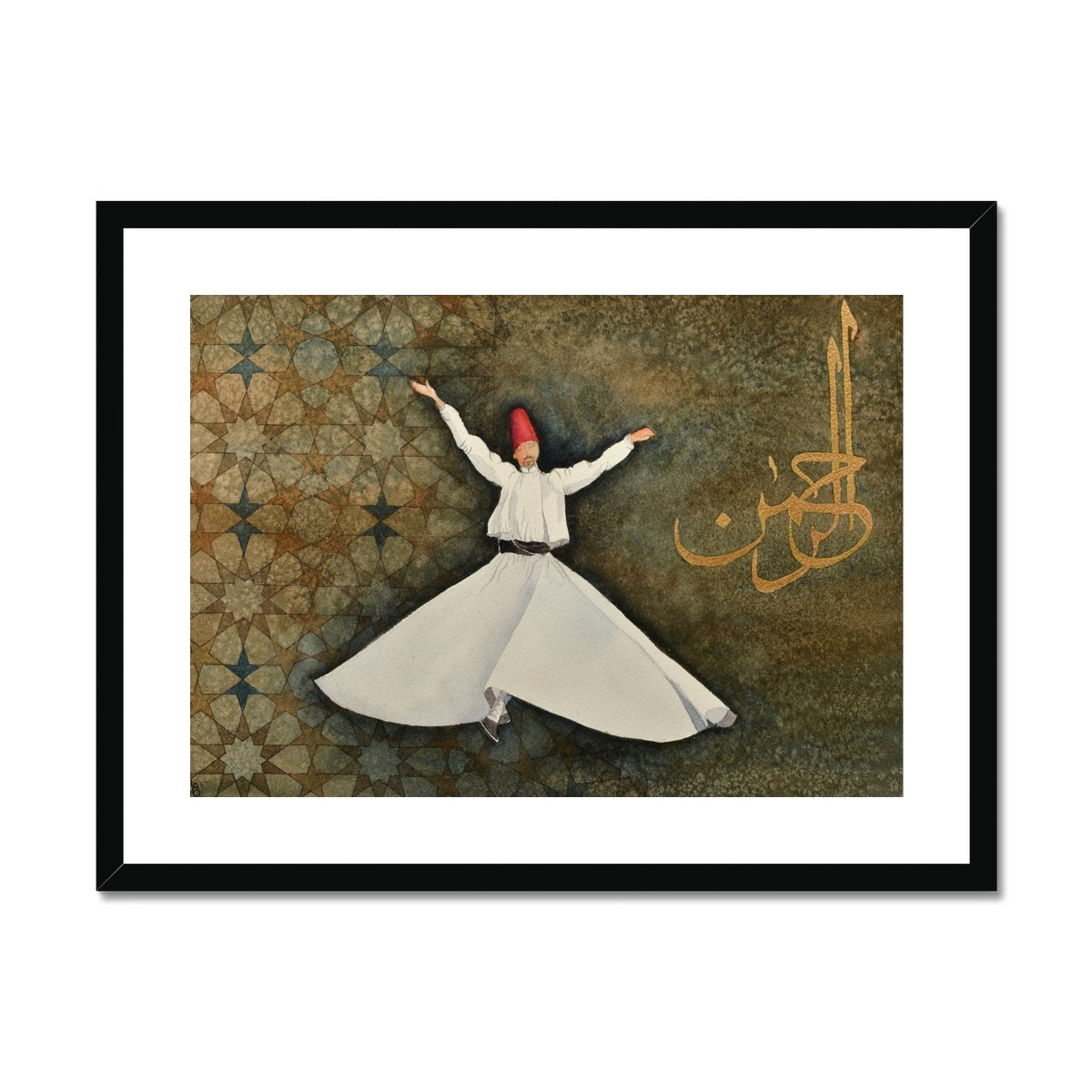 Dervish Geometry Framed Print | Fatimah Agha
