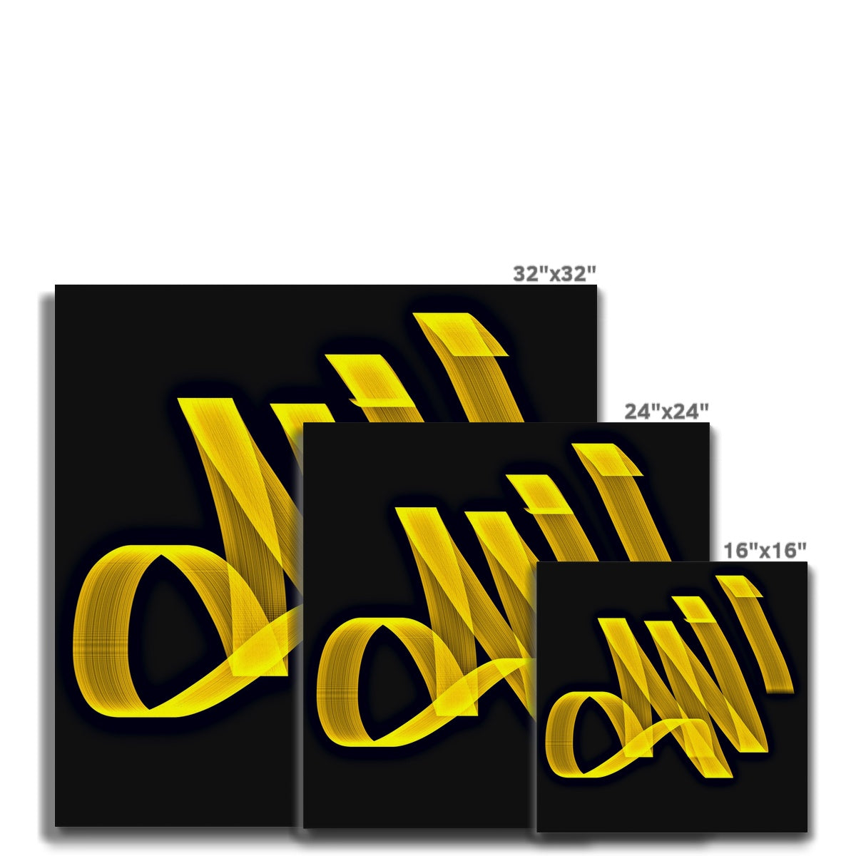 Digital Allah Calligraphy Canvas | Siddiqa Juma