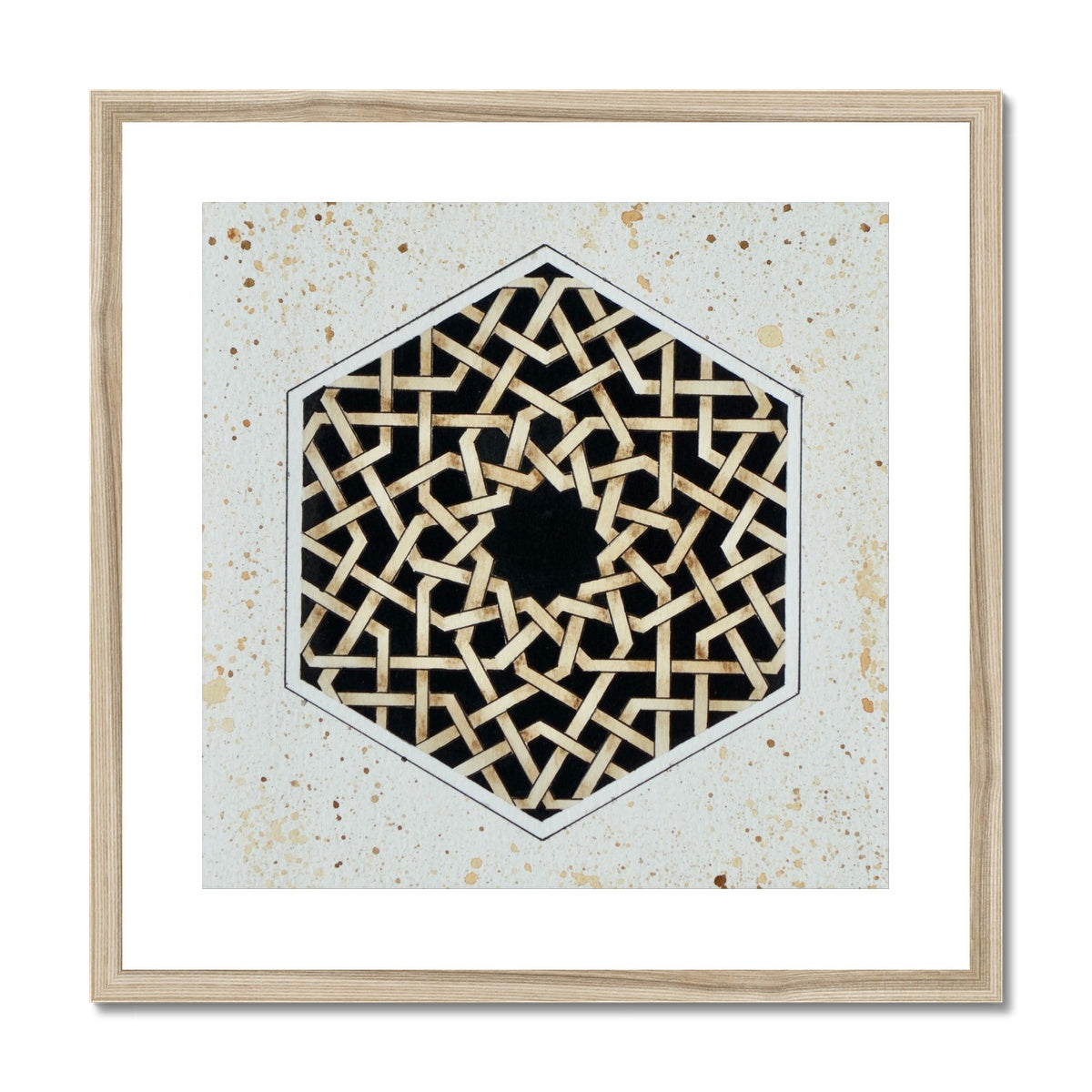 Black Hexagon Framed Print | Marido Coulon
