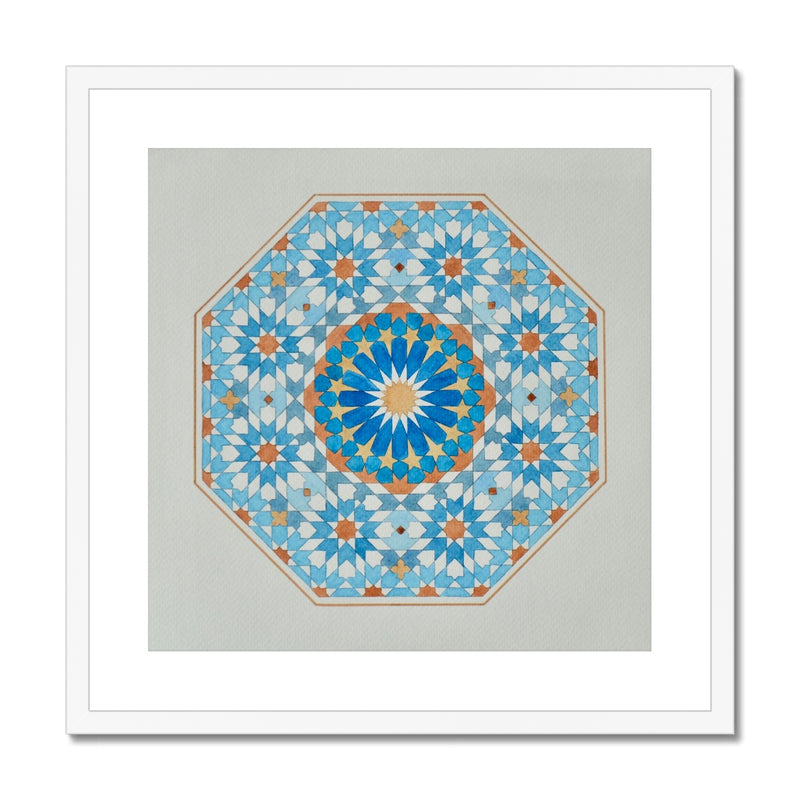 Blue Octagon Framed Print | Marido Coulon