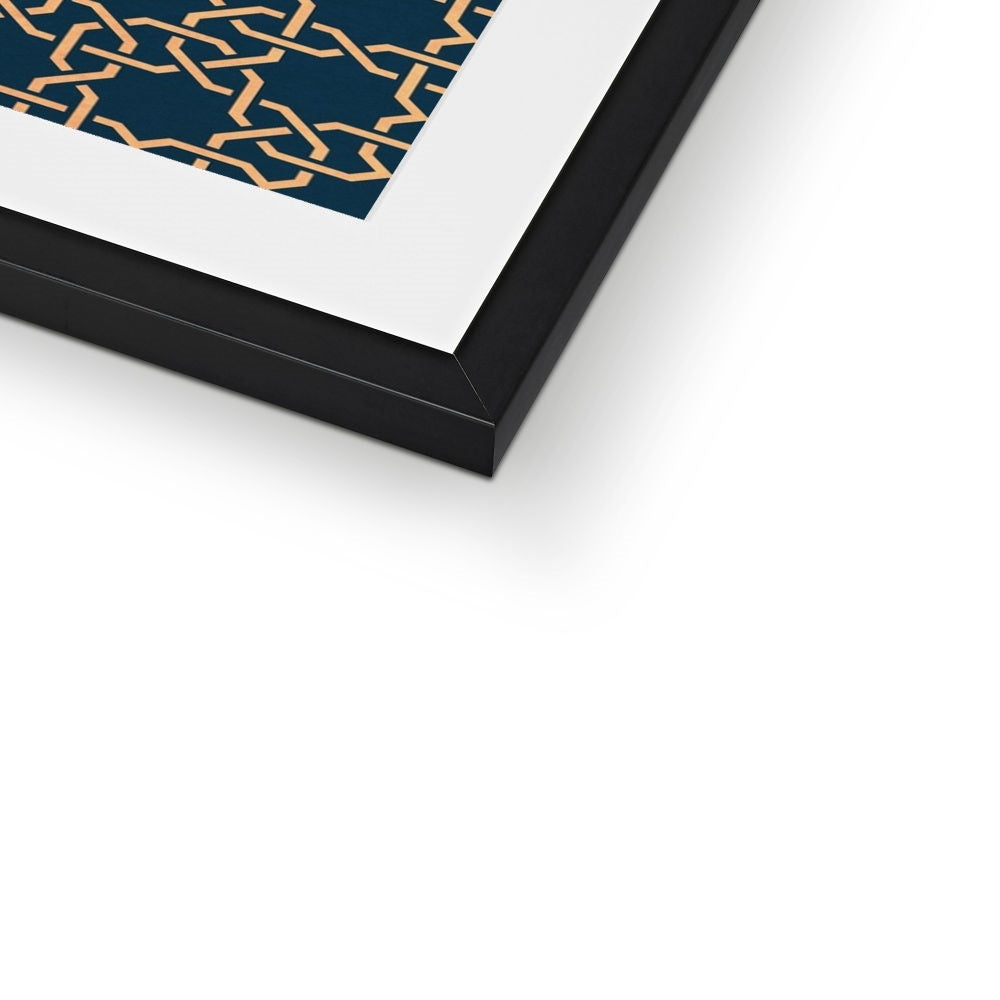 Blue and Gold Classic Zellige Framed Print | Islam Farid