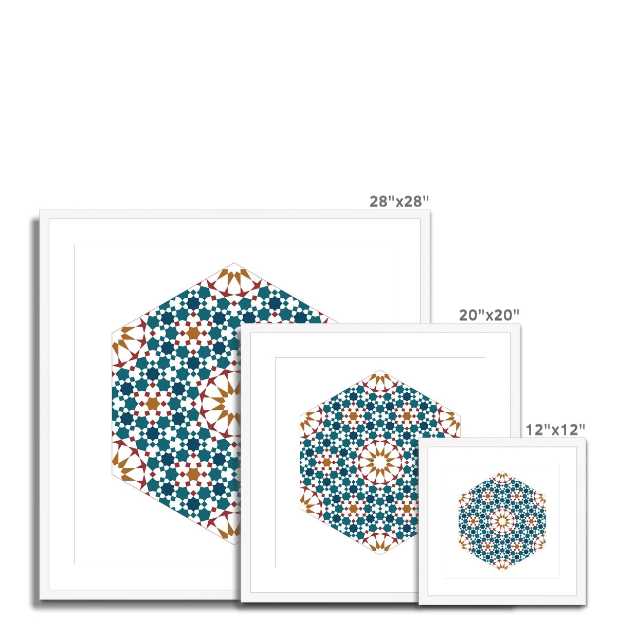 Hexagonal Fractal Framed Print | Islam Farid