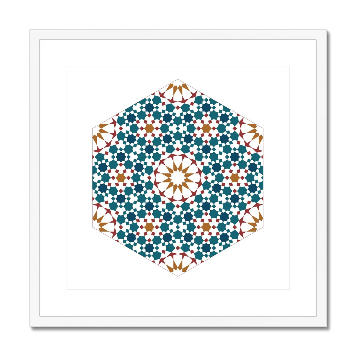 Hexagonal Fractal Framed Print | Islam Farid