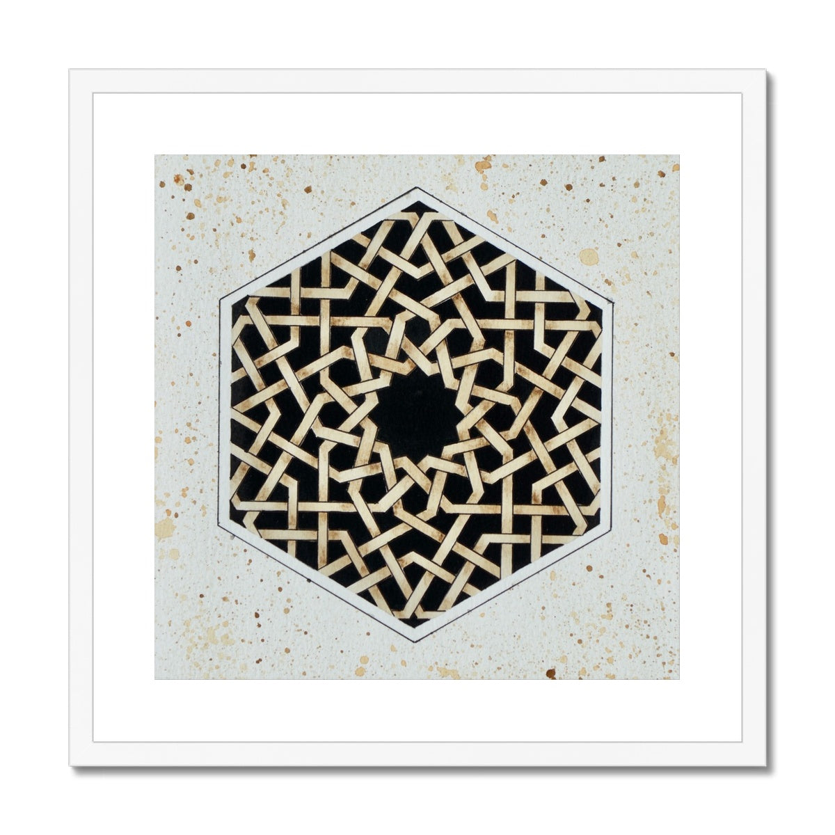 Black Hexagon Framed Print | Marido Coulon