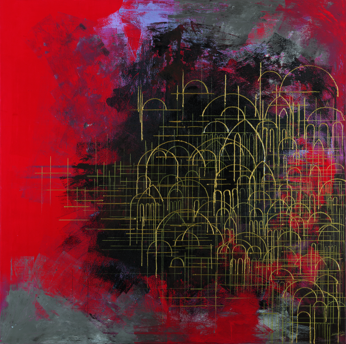 Domes on Red | Siddiqa Juma