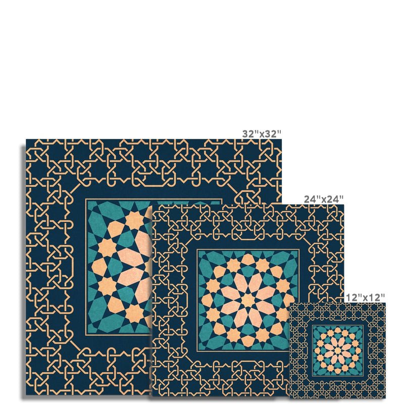 Blue and Gold Classic Zellige Art Print | Islam Farid
