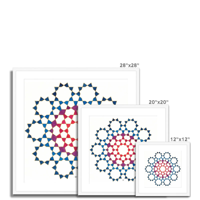 Tenfold from Blue to Red Framed Print | Lieve Oudejans