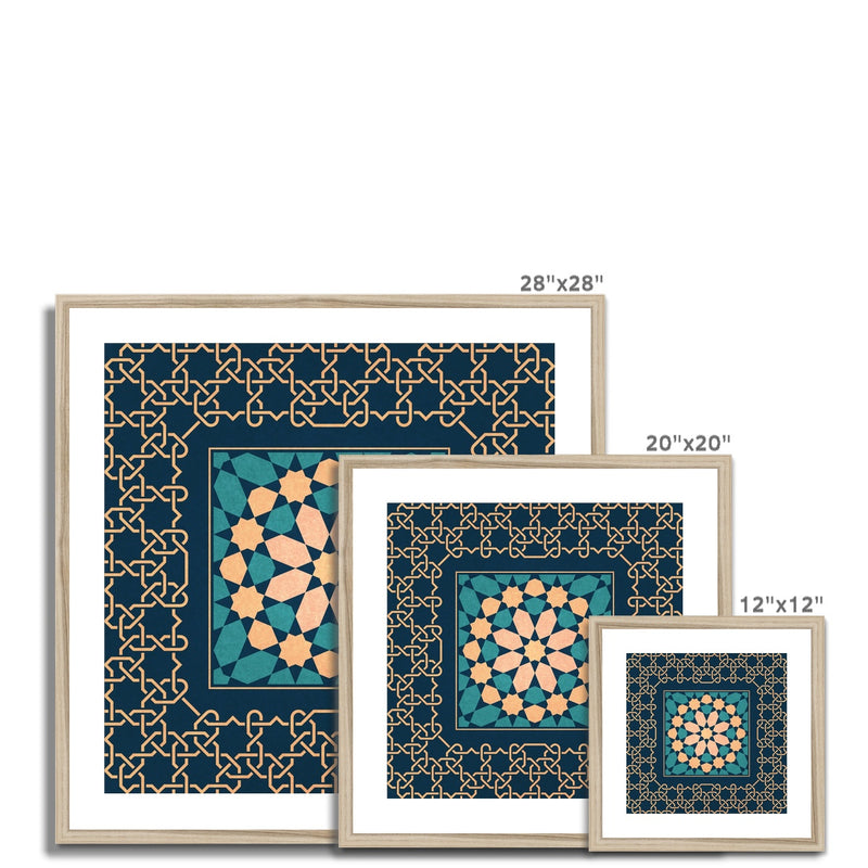 Blue and Gold Classic Zellige Framed Print | Islam Farid