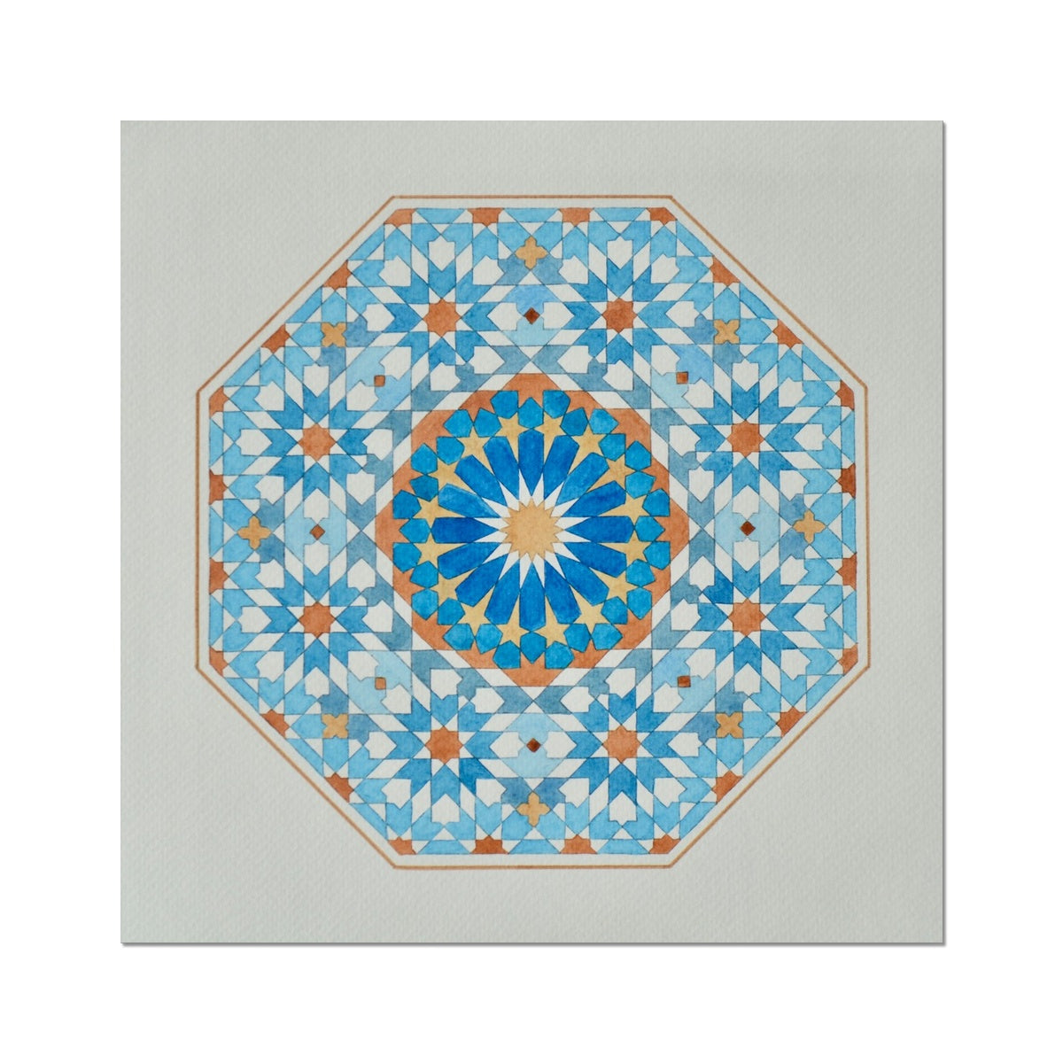 Blue Octagon Art Print | Marido Coulon