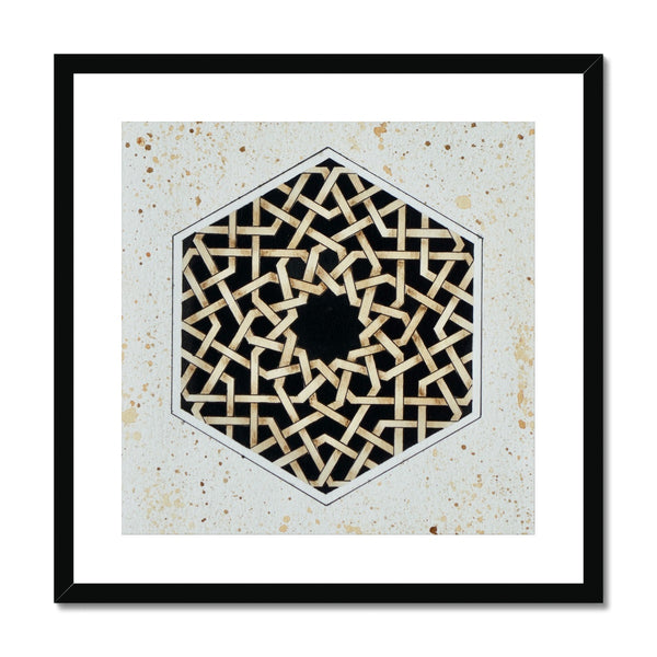Black Hexagon Framed Print | Marido Coulon