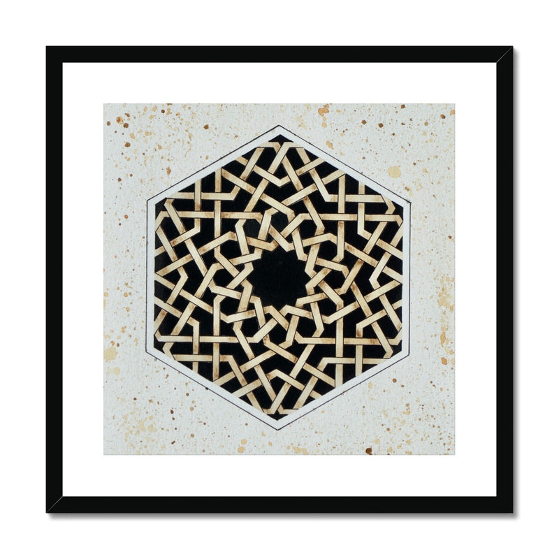 Black Hexagon Framed Print | Marido Coulon