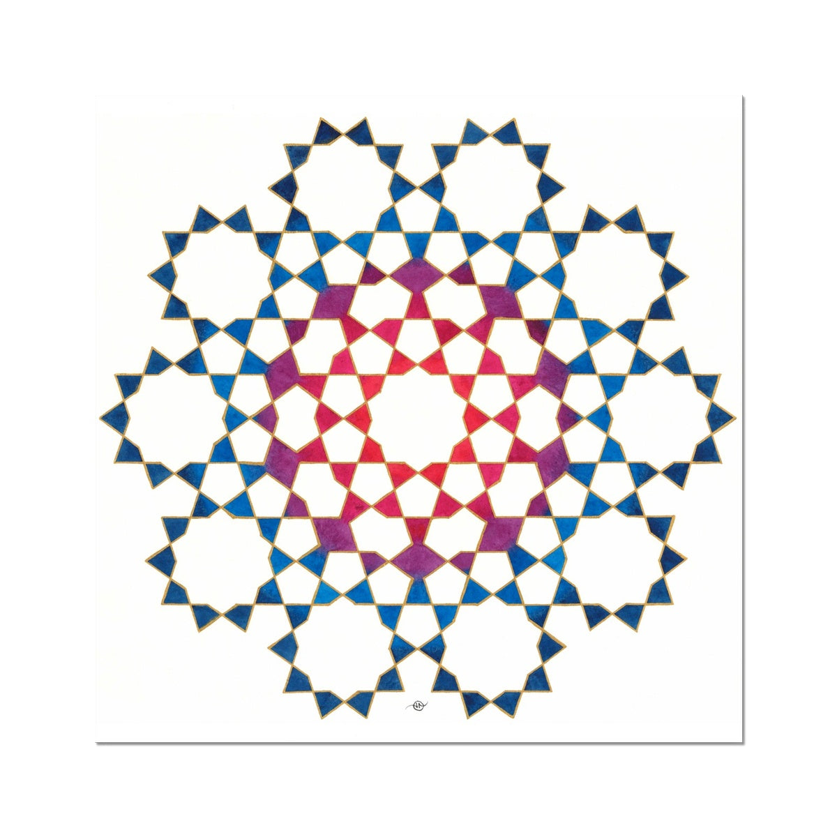 Tenfold from Blue to Red Art Print | Lieve Oudejans
