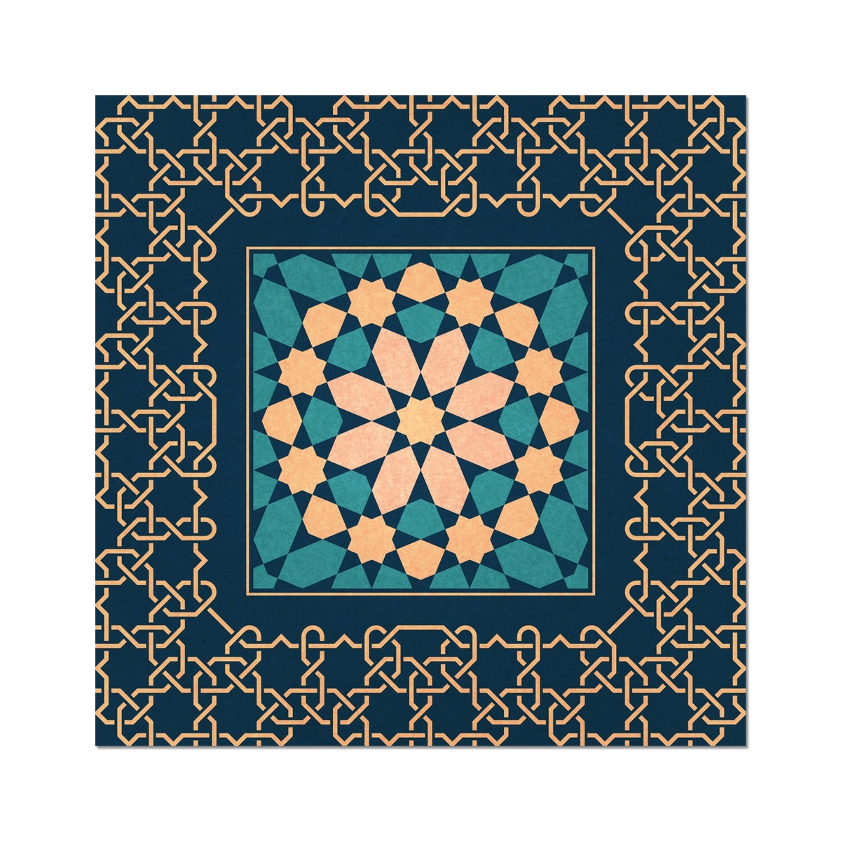 Blue and Gold Classic Zellige Art Print | Islam Farid