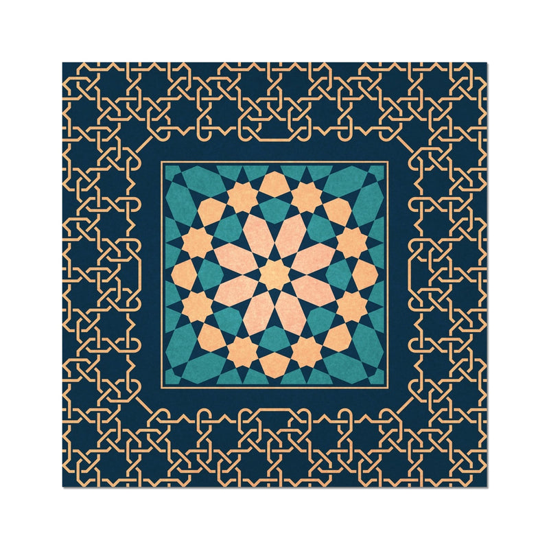 Blue and Gold Classic Zellige Art Print | Islam Farid