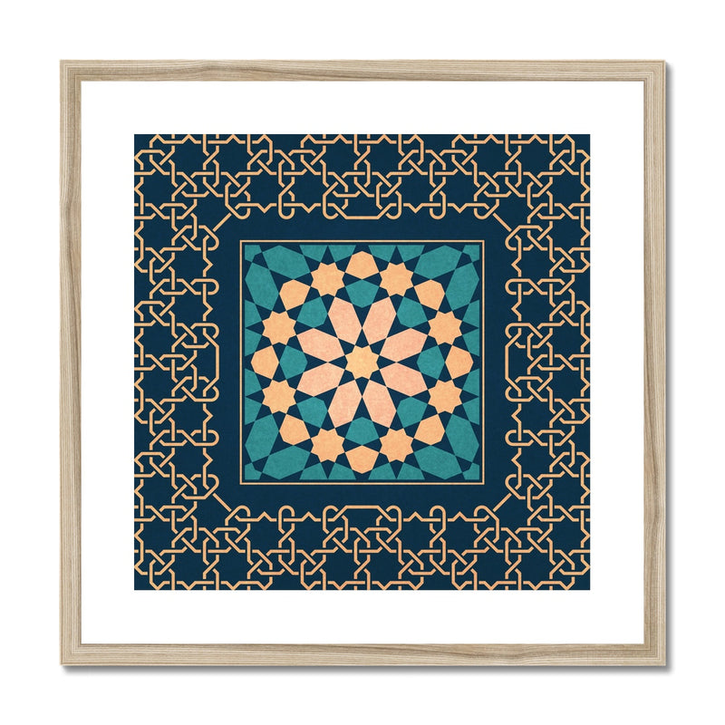 Blue and Gold Classic Zellige Framed Print | Islam Farid