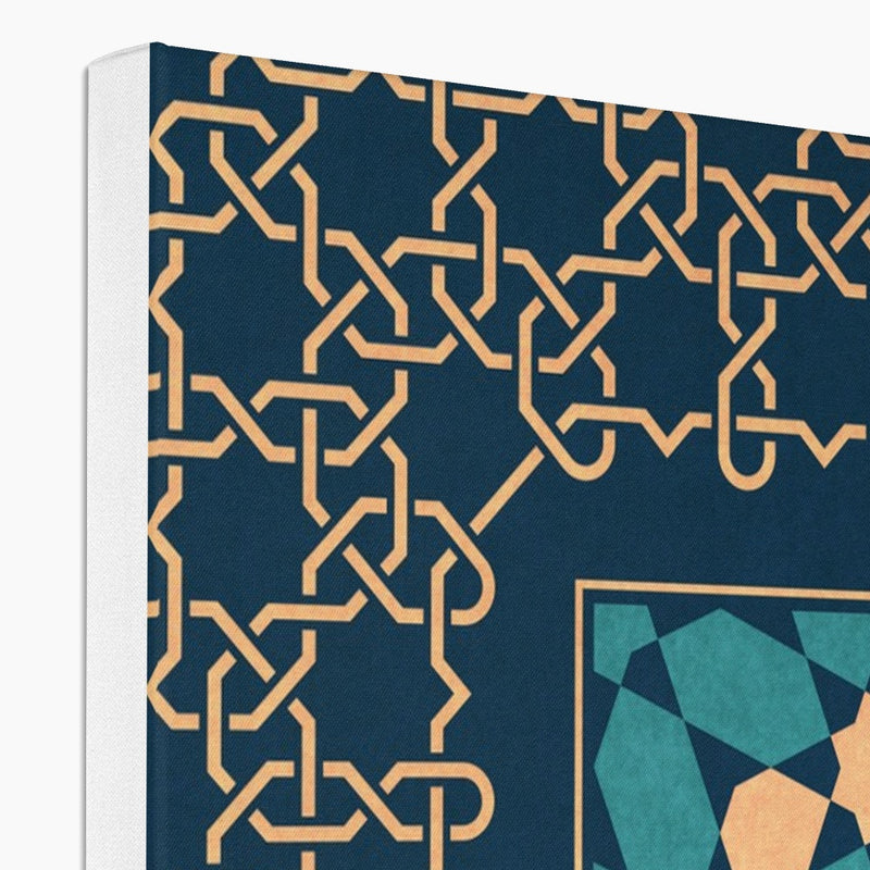 Blue and Gold Classic Zellige Canvas | Islam Farid