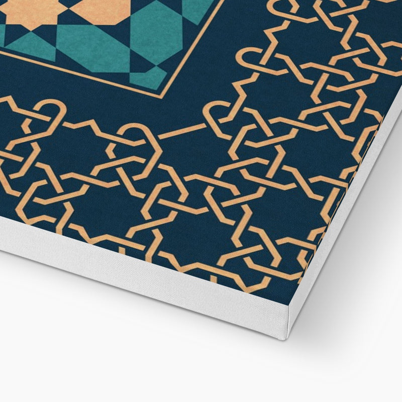 Blue and Gold Classic Zellige Canvas | Islam Farid