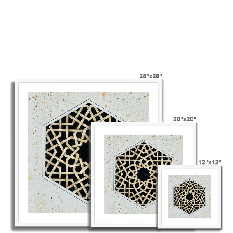 Black Hexagon Framed Print | Marido Coulon