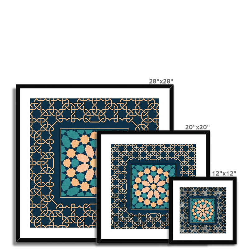 Blue and Gold Classic Zellige Framed Print | Islam Farid