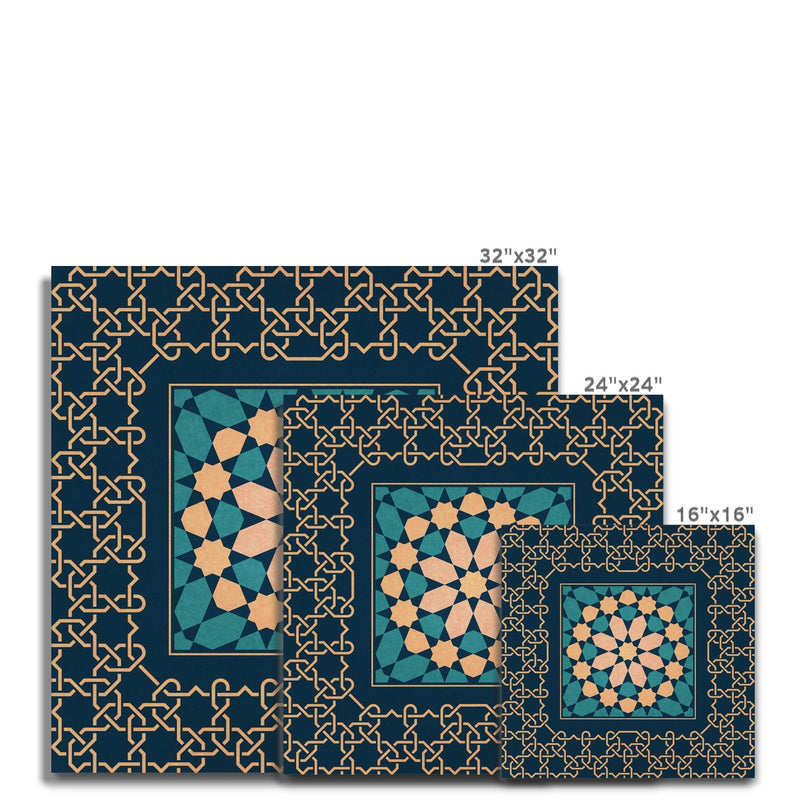 Blue and Gold Classic Zellige Canvas | Islam Farid