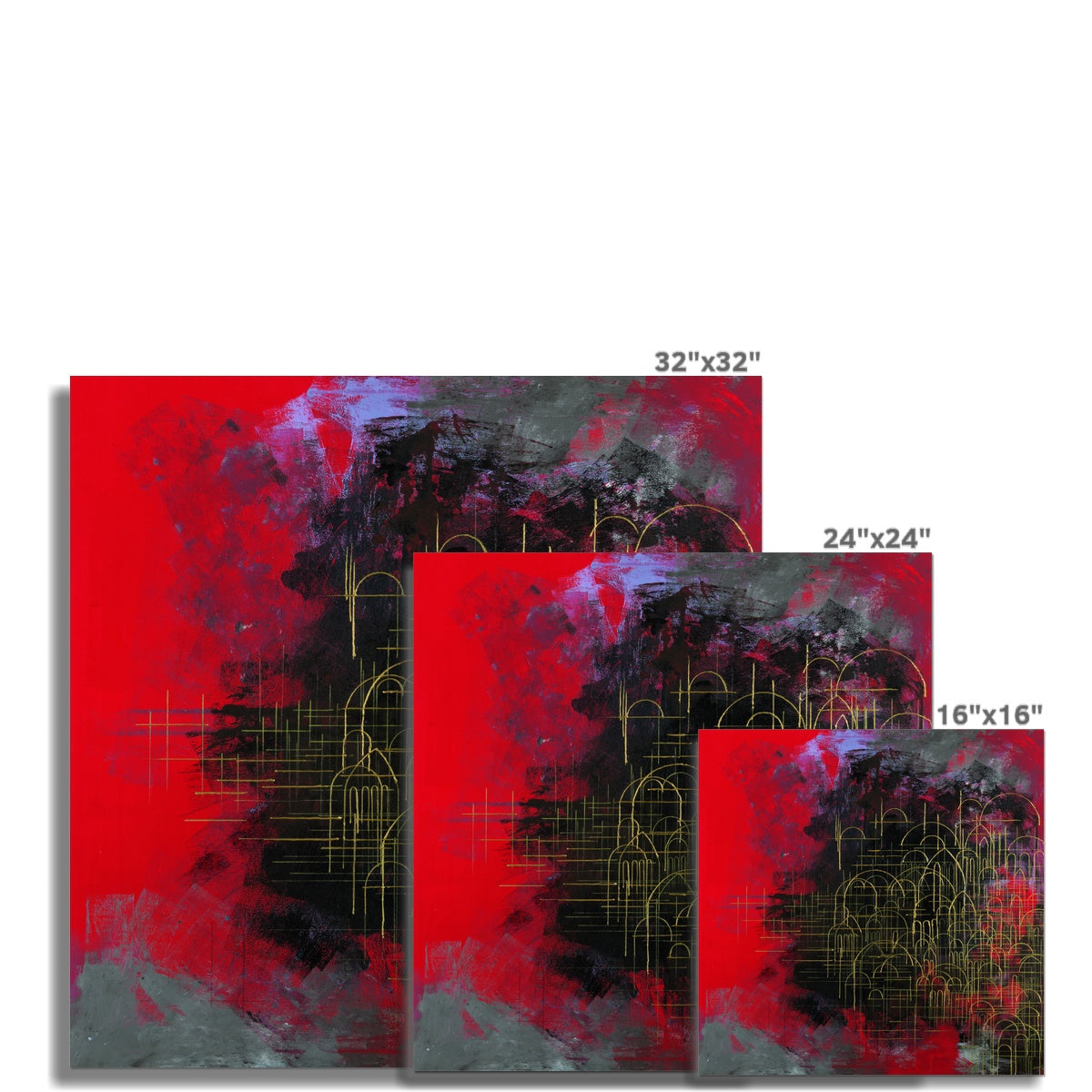 Domes on Red Art Print | Siddiqa Juma