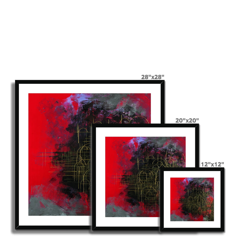 Domes on Red Framed Print | Siddiqa Juma