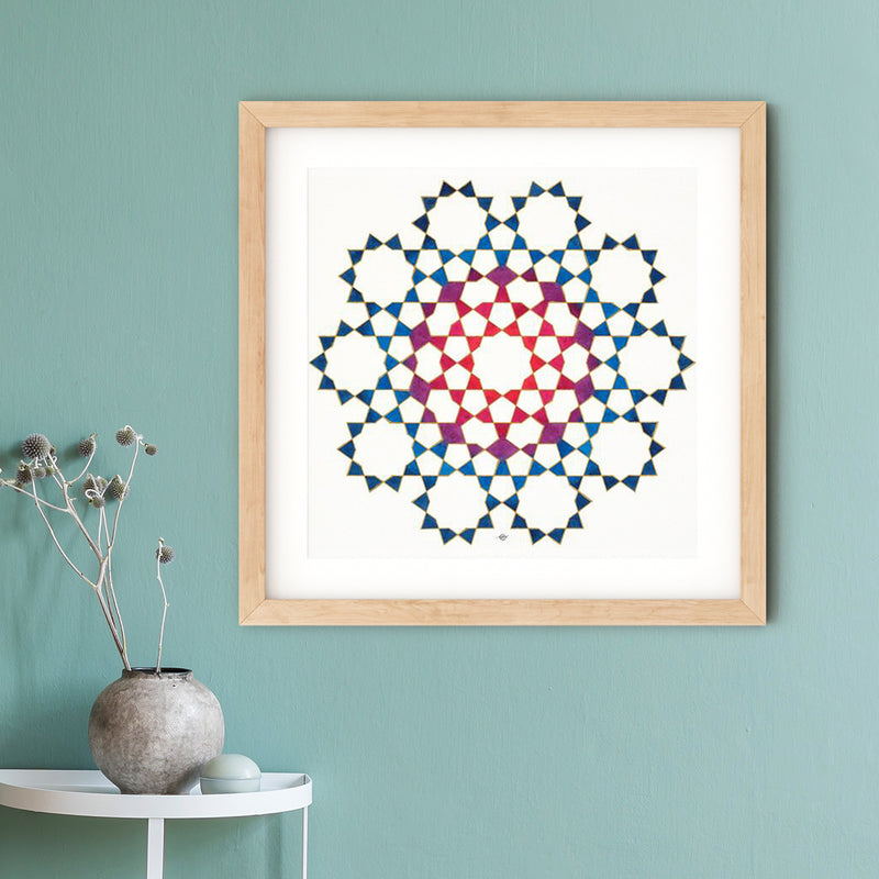 Tenfold from Blue to Red Framed Print | Lieve Oudejans