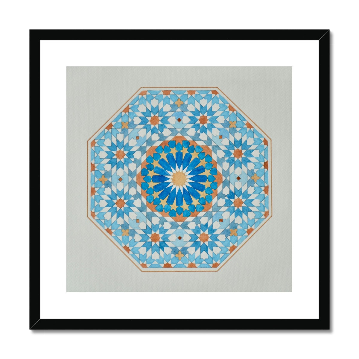 Blue Octagon Framed Print | Marido Coulon