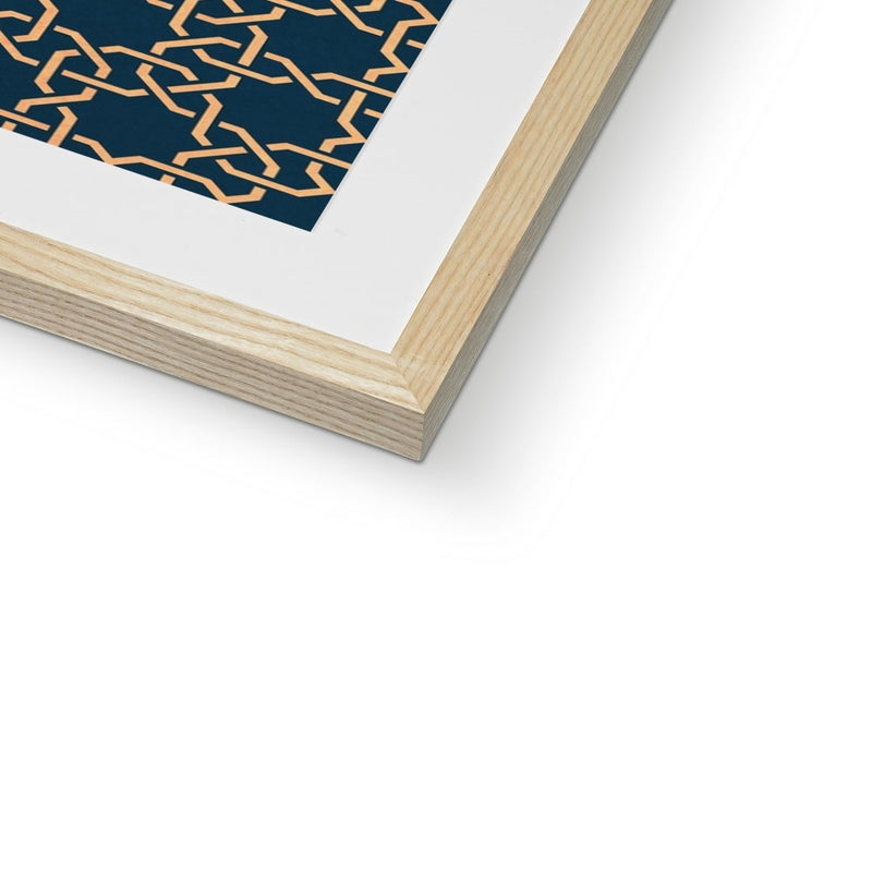 Blue and Gold Classic Zellige Framed Print | Islam Farid