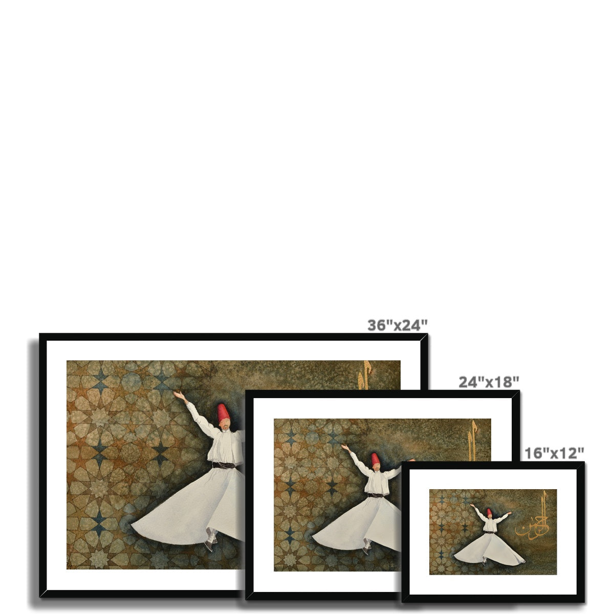 Dervish Geometry Framed Print | Fatimah Agha