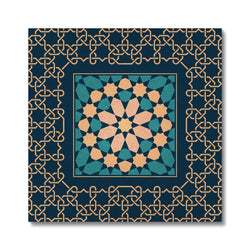 Blue and Gold Classic Zellige Canvas | Islam Farid