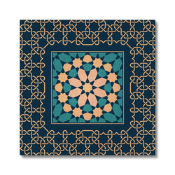 Blue and Gold Classic Zellige Canvas | Islam Farid