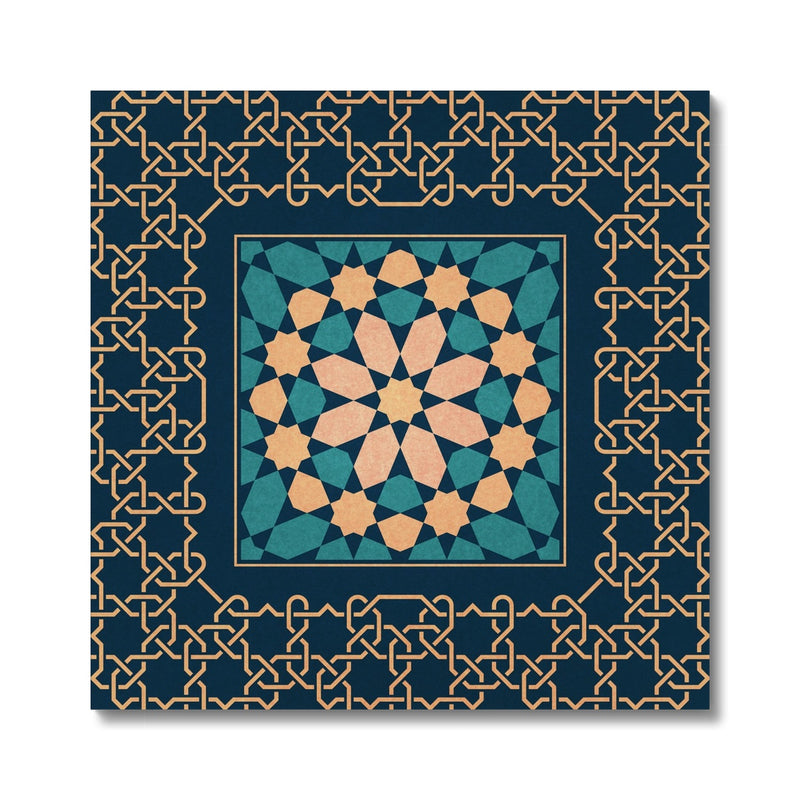 Blue and Gold Classic Zellige Canvas | Islam Farid