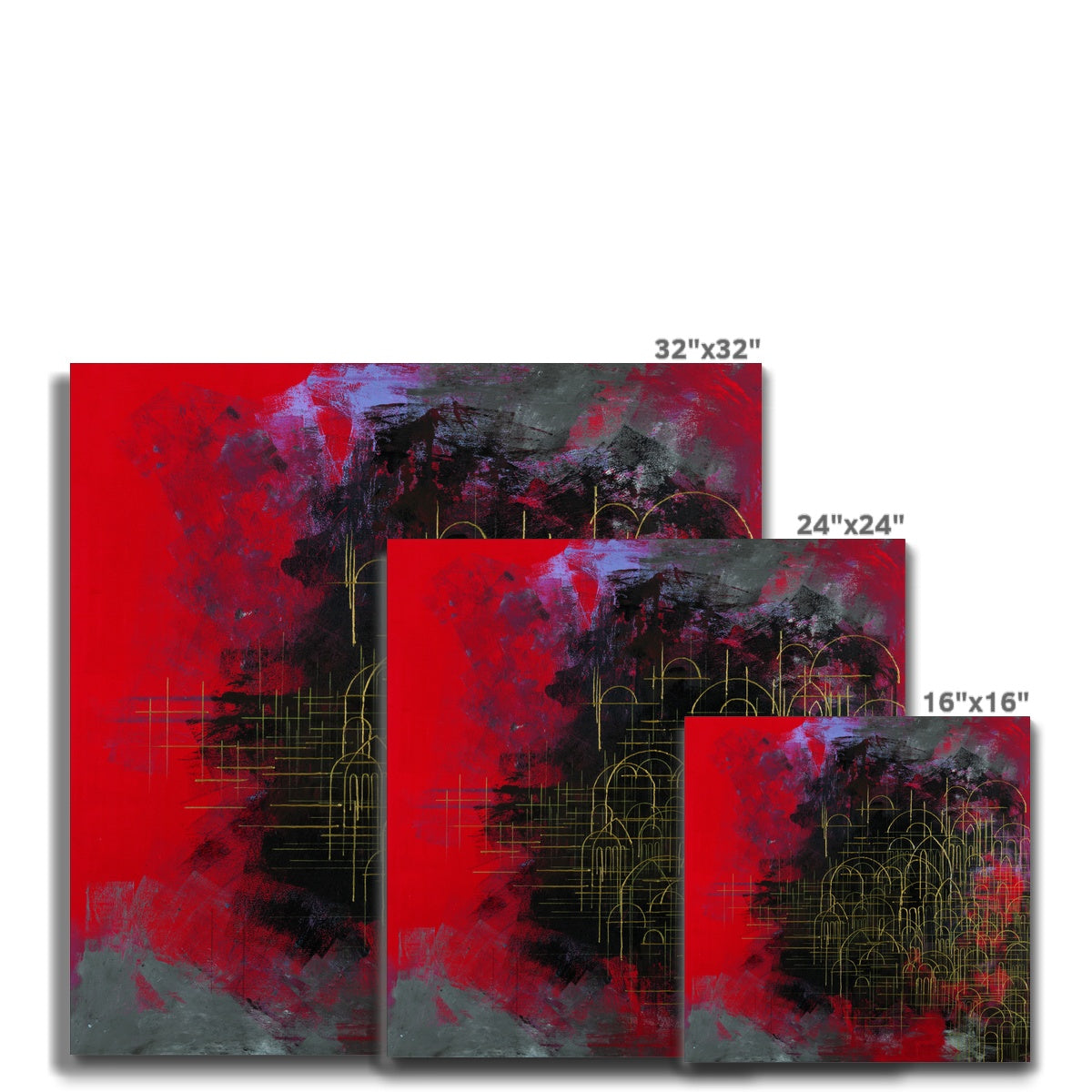 Domes on Red Canvas | Siddiqa Juma