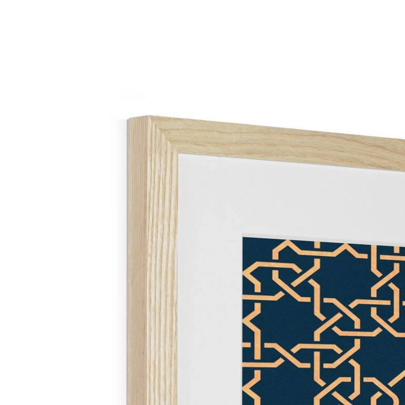 Blue and Gold Classic Zellige Framed Print | Islam Farid
