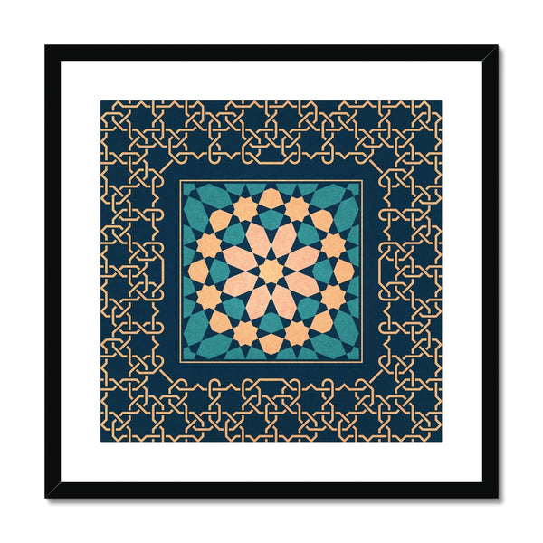 Blue and Gold Classic Zellige Framed Print | Islam Farid